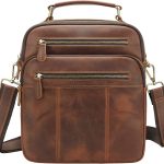 Jack&Chris Leather Man Purse Shoulder Bag,Small Mens Crossbody Messenger Bags for Work,Men Satchel Handbag